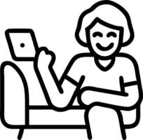 Happy mature old 60s woman holding smartphone using mobile phone app for call laughing while watching funny feeling excited winning online lottery bid on cellphone sits vector