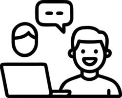 Happy African male employee having conversation with Latin colleague at work Smiling friendly diverse workers team talking working together using laptop computer sharing ideas at Set 10 vector