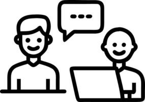 Happy African male employee having conversation with Latin colleague at work Smiling friendly diverse workers team talking working together using laptop computer sharing ideas at Set 3 vector