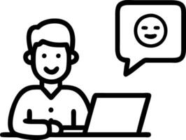 Happy African male employee having conversation with Latin colleague at work Smiling friendly diverse workers team talking working together using laptop computer sharing ideas at vector