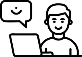 Happy African male employee having conversation with Latin colleague at work Smiling friendly diverse workers team talking working together using laptop computer sharing ideas at Set 5 vector