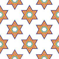 Hanukkah stars seamless pattern with multicolored designs for a vibrant energetic holiday atmosphere vector