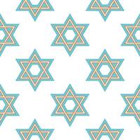 Hanukkah stars seamless pattern with delicate light blue tones and shimmering gold accents for a festive joyful design vector