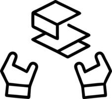Hands sorting floating holographic documents in a modern digital document management system vector