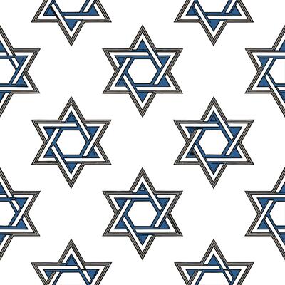 Hanukkah stars seamless pattern with blue and silver tones for a festive celebratory holiday design Set 3