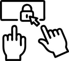 Hands managing lock icons and data privacy metrics within a digital dashboard illustrating data privacy vector