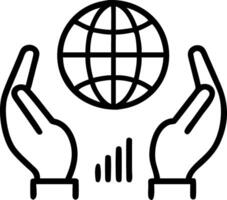 Hands interacting with a holographic globe showing financial and linguistic data to represent global market insights in business intelligence Set 2 vector