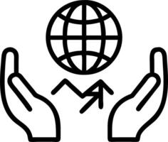 Hands interacting with a holographic globe showing financial and linguistic data to represent global market insights in business intelligence Set 3 vector