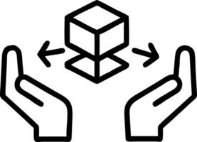 Hands arranging holographic cubes with icons representing delivery inventory and shipping to depict supply chain management in logistics Set 4 vector