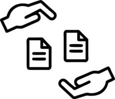 Hands analyzing floating documents and task icons for thorough due diligence processes vector