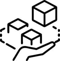 Hands arranging holographic cubes with icons representing delivery inventory and shipping to depict supply chain management in logistics Set 3 vector