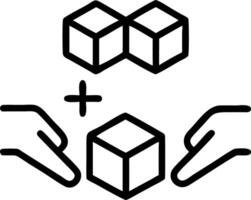 Hands arranging holographic cubes with delivery inventory and shipping icons to represent supply chain management in logistics Set 2 vector