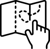 Hand using holographic road maps for family trips with empty space background vector