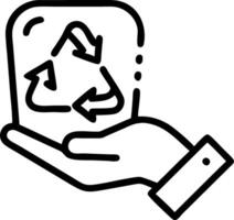 Hand using holographic recycling interface device with sustainability renewable energy eco friendly icons representing circular economy and sustainable development in empty space c Set 2 vector