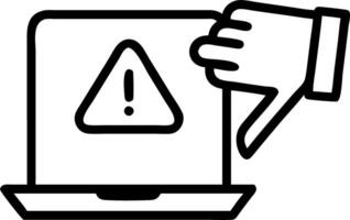 Hand using laptop with holographic scam alert and cybersecurity icons representing scam warning and online threat protection in empty space Set 2 vector