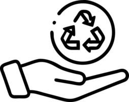 Hand using holographic recycling interface device with sustainability renewable energy eco friendly icons representing circular economy and sustainable development in empty space c vector