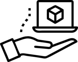 Hand using holographic laptop displaying quality control certification assurance icons representing digital quality control and certification in empty space vector