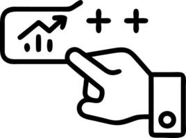 Hand using holographic expense tracking tools for profit and loss with empty space background vector