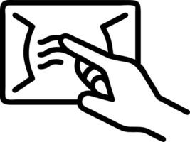 Hand using holographic device to create HD digital wallpaper with empty space background vector
