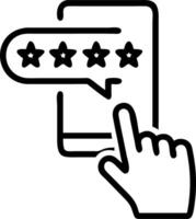 Hand using holographic customer review interface showing five star rating and feedback emoticons on mobile phone in empty space Set 2 vector