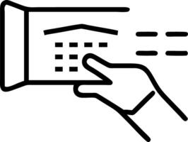 Hand using holographic device for digital literacy training with empty space background vector