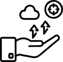 Hand using holographic carbon neutrality interface displaying carbon footprint CO2 emissions renewable energy icons symbolizing sustainable energy and climate change in empty space vector