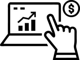 Hand typing on laptop with holographic ROI graph and financial strategy icons representing analyzing ROI and business strategy in empty space Set 4 vector