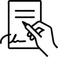 Hand signing or approving a virtual document representing digital documentation and electronic approvals in a modern office setting vector