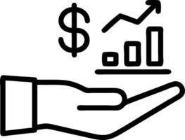 Hand showing holographic cost icon representing profit management revenue cost in empty space background Set 2 vector