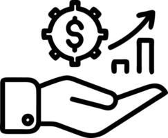 Hand showcasing holographic profit optimization icon symbolizing profit optimization in financial management within empty space background Set 3 vector