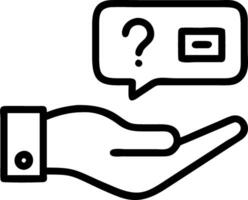 Hand showcasing holographic interview evaluation symbol representing interview questions evaluation in empty space background vector