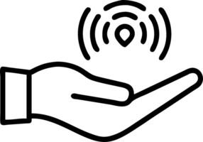 Hand showcasing holographic sensitivity symbol representing empathy understanding sensitivity in empty space background vector