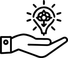 Hand showcasing holographic creativity symbol representing growth mindset learning creativity in empty space background Set 3 vector