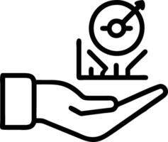 Hand showcasing holographic business insight analysis metrics symbol in empty space background Set 2 vector