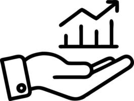 Hand showcasing holographic business insight analysis metrics symbol in empty space background vector