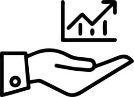 Hand showcasing holographic business growth planning symbol representing expansion planning in empty space background Set 2 vector