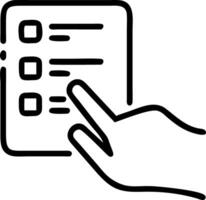 Hand reviewing holographic business audit device showing compliance target data analysis icons in empty space Set 9 vector