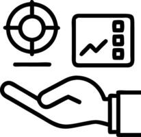 Hand reviewing holographic business audit device showing compliance target data analysis icons in empty space Set 6 vector