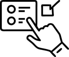 Hand reviewing holographic business audit device showing compliance target data analysis icons in empty space Set 7 vector