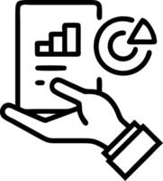 Hand reviewing holographic business audit device showing compliance target data analysis icons in empty space Set 4 vector