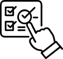 Hand reviewing holographic business audit device showing compliance target data analysis icons in empty space Set 3 vector