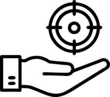 Hand presenting holographic targeting icon symbolizing sales targeting in marketing within empty space background Set 2 vector