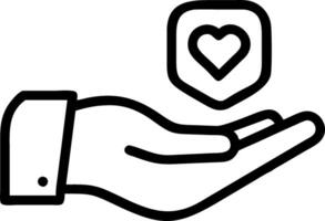 Hand presenting holographic sympathy symbol representing empathy understanding sympathy in empty space background vector