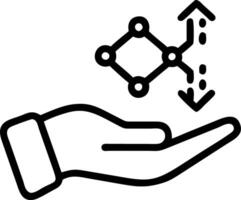 Hand presenting holographic stimulation symbol representing growth hormone hormone in empty space background vector