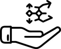 Hand presenting holographic secretion symbol representing growth hormone hormone in empty space background vector