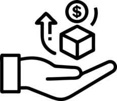 Hand presenting holographic scalability icon symbolizing yield return scalability in financial management within empty space background Set 2 vector