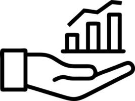 Hand presenting holographic sales analytics symbolizing sales analytics in marketing within empty space background vector