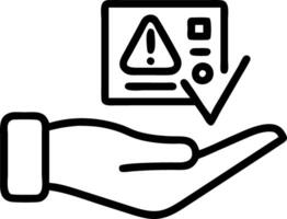 Hand presenting holographic risk evaluation icon symbolizing risk reward evaluation in financial management within empty space background vector