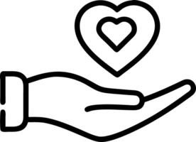Hand presenting holographic relationships symbol representing empathy understanding relationships in empty space background vector