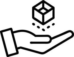 Hand presenting holographic reward management icon symbolizing risk reward management in financial management within empty space background vector